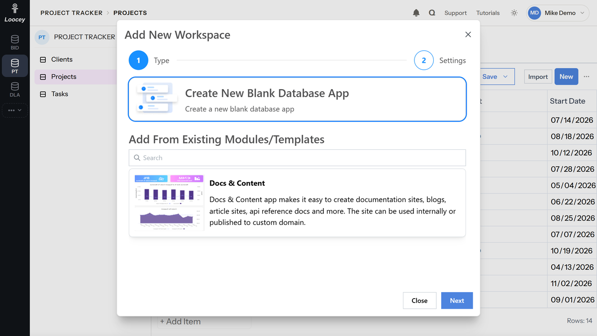 Create Multiple Database Apps