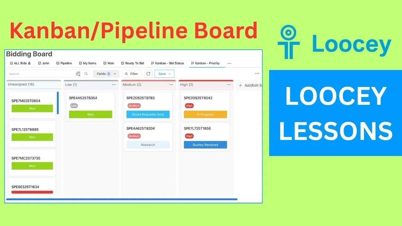 Video tutorial: How To Create Kanban/Pipeline Boards in Loocey