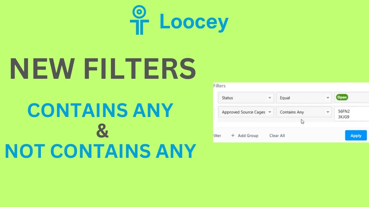 Loocey DLA video tutorial: Loocey Filters Contains Any & Not Contains Any - Tutorial