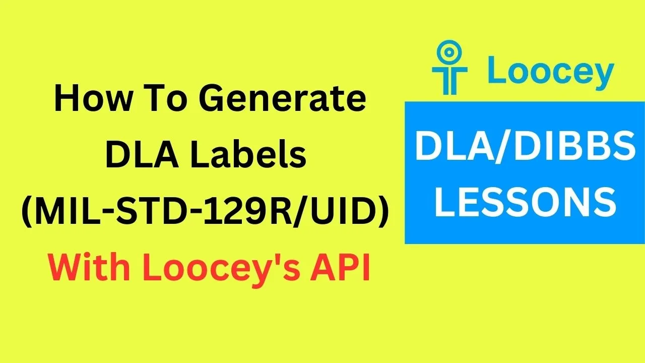 Loocey DLA video tutorial: How to Generate DLA Labels (MIL-STD-129R/UID) with Loocey's API