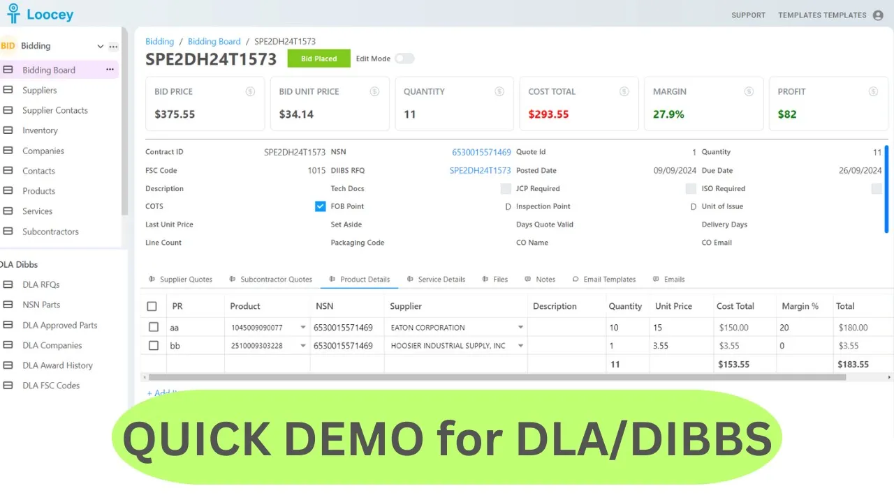 Loocey DLA video tutorial: QUICK DEMO for DLA/DIBBS Software - Loocey